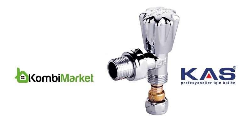 Kas Krom Köşe Radyatör Vanası Contalı