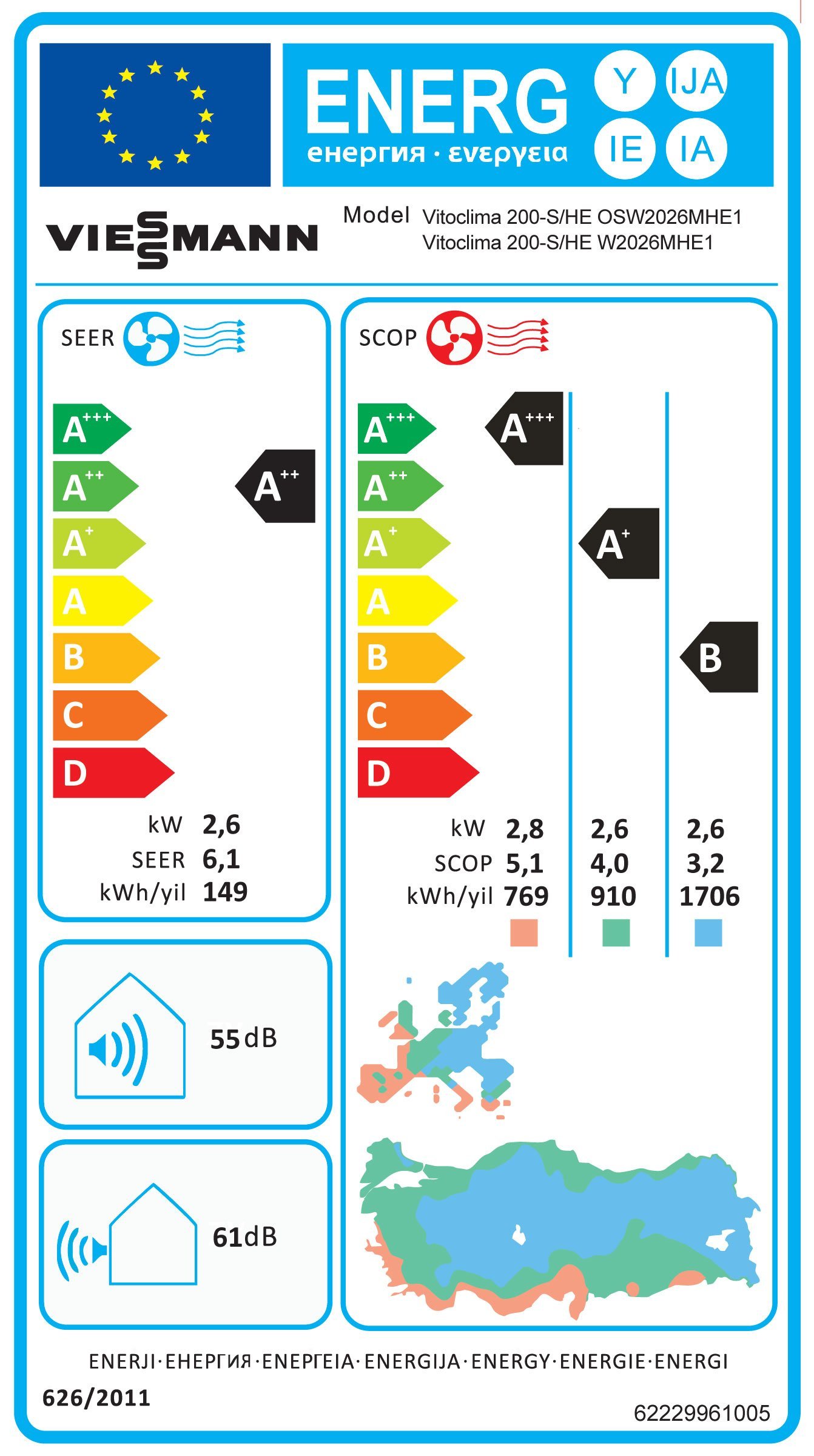 Viessmann Eco 11.000Btu WS2032MLC0 Split Inverter Klima