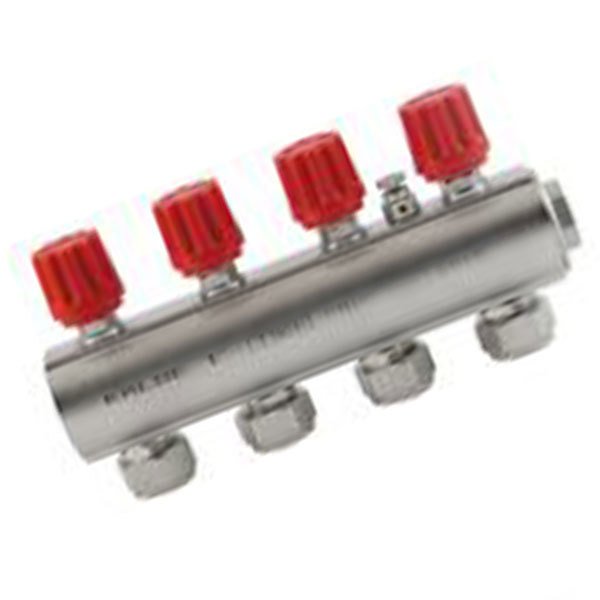 Kalde 2 Ağız Kendinden Vanalı Kollektör Kırmızı