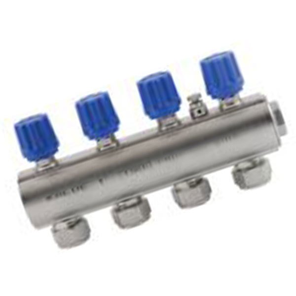 Kalde 2 Ağız Kendinden Vanalı Kollektör Mavi