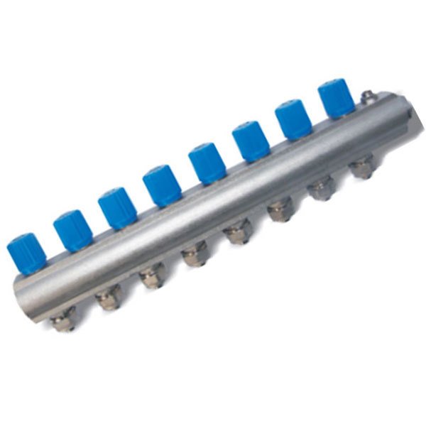 Konsan 3 Çıkışlı Kendinden Vanalı Kollektör Mavi