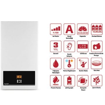 Airfel Digifel Premix 30 Kw (26.000 kcal/h) Yoğuşmalı Kombi
