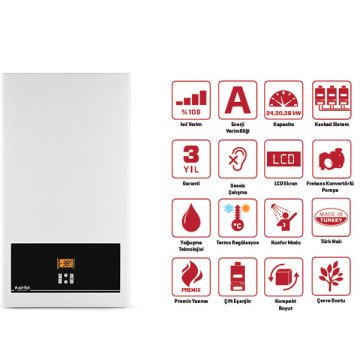 Airfel Digifel Premix 38 Kw (32.680 kcal/h) Yoğuşmalı Kombi