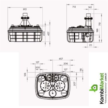 Sanihydro Sanıcubıc 2 VX Monofaze  IP68 Toplu kullanım için Çift motorlu atık su tahliye istasyonu