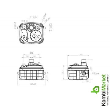 Sanihydro Sanıcubıc 1 VX Foseptik ve Pis Su Tahliye İstasyonu Monofaze IP68