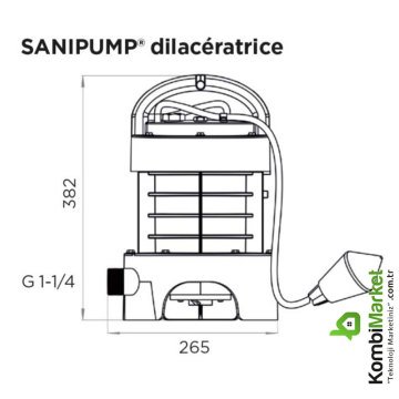 Sanihydro Saniypump  Evsel veya Ticari Kullanım Amaçlı Parçalayıcı Bıçaklı Dalgıç Pompa