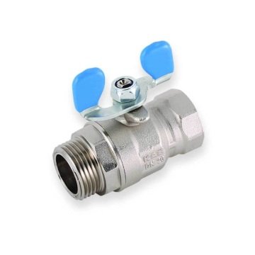 Kas 3/4''  Küresel Su Vanası (PN25) Tam Geçişli Kelebek Kollu Dış Dişli 3/4