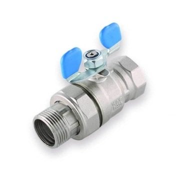 Kas 11/4''  Küresel Su Vana  (PN40) Tam Geçişli-Rekorlu-Kelebek Kollu