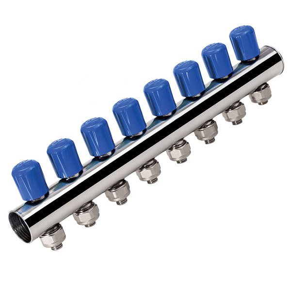 Kas 2 Delikli Paslamaz Çelik Kollektör 1'' Mavi