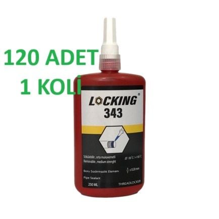 LOCKING 343 Sıvı Conta Yapıştırıcı 50ml (120 ADET) 1 KOLİ