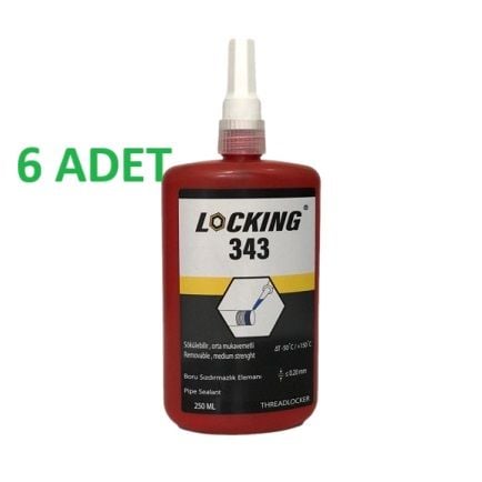LOCKING 343 Sıvı Conta Yapıştırıcı 250ml (6 ADET)