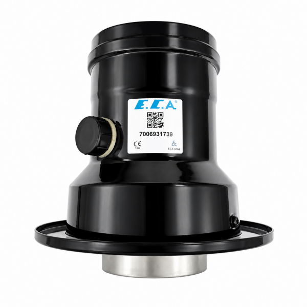 E.C.A Confeo Premix Dik Baca Adaptörü Siyah Ø60/100 mm