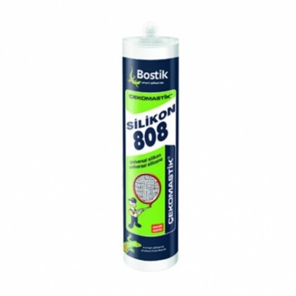 Bostik Silikon Genel Amaçlı  Asetik Çekomastik 808 Şeffaf  280 GR / Kartuş