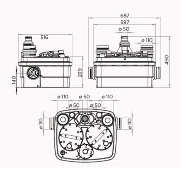 Sanıyhydro Sanıcubıc 2 Classic IP 68 Çift Motorlu Atık Su İstasyonu
