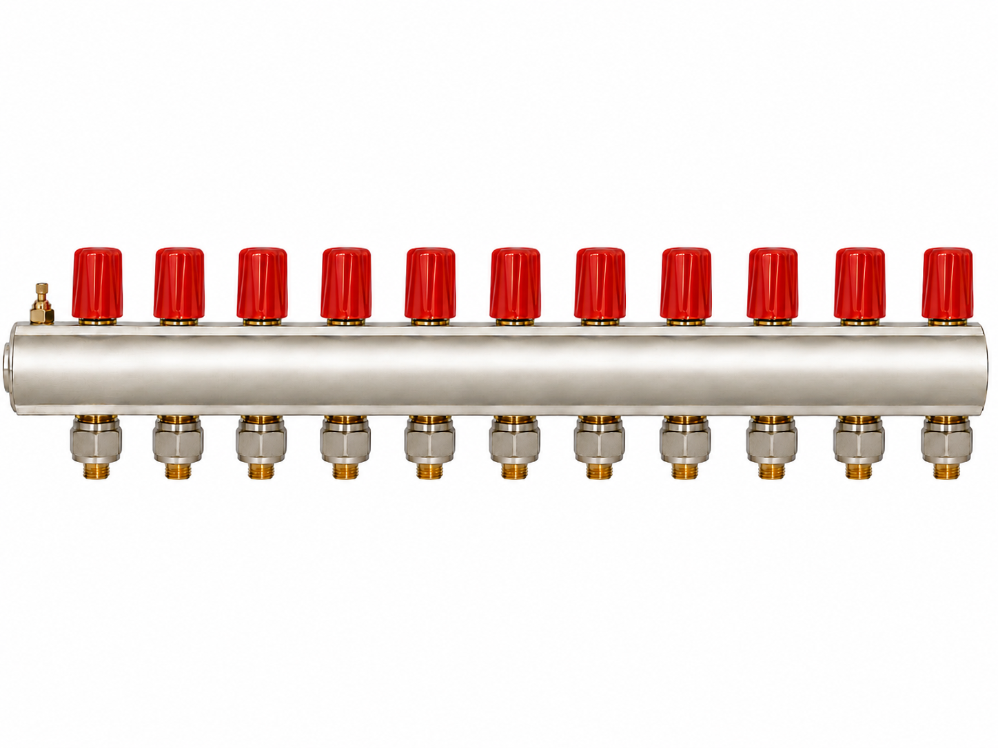E.C.A 02 11 Çıkışlı Debi Ayarlı Kollektör 1'' 16x2 Kırmızı