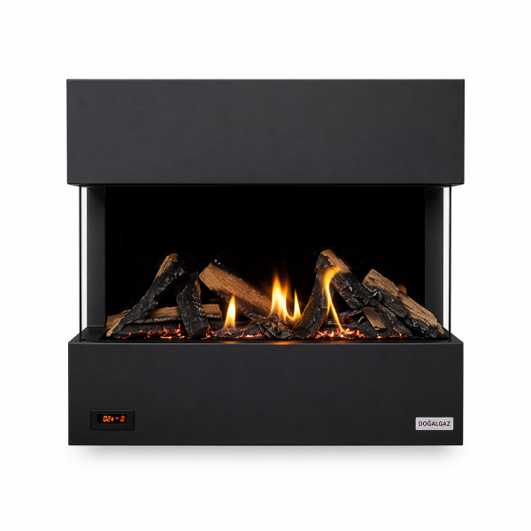 Revega H75AB Seramik Camlı Hermetik Doğalgazlı Şömine 6 kW