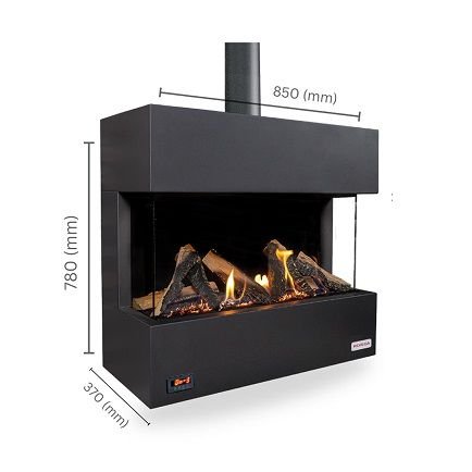 Revega H75UB Seramik Camlı Hermetik Doğalgazlı Şömine 7kW Ü.B