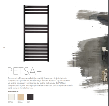 Termorad 5/7 Petsa Plus Siyah Alüminyum Havlu Radyatör