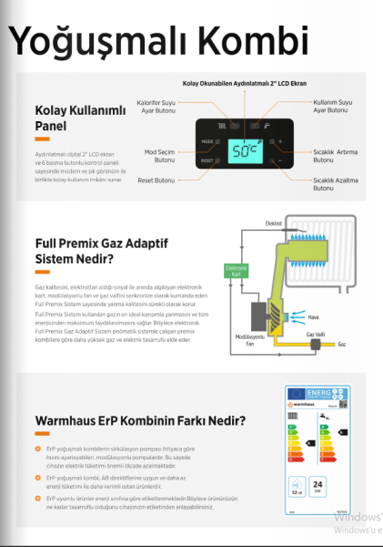 Warmhaus Ewa 24 kW Tam Yoğuşmalı Kombi