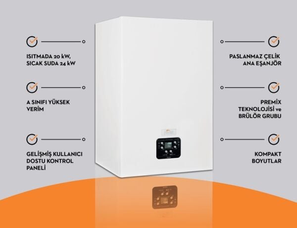 Ferroli Leone 20/24 C 17.197 Kcal/H Premix Yoğuşmalı Kombi